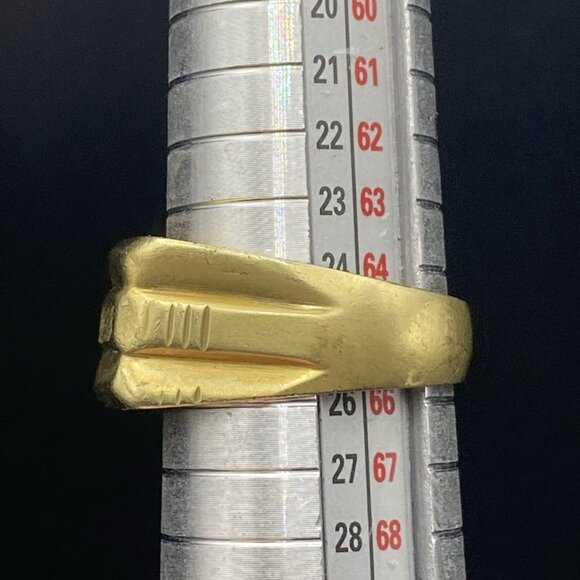 Men's Signet Ring  Vintage Size 11 Gold Tone Wide 12 mm 11 grams LOOK - Picture 9 of 14